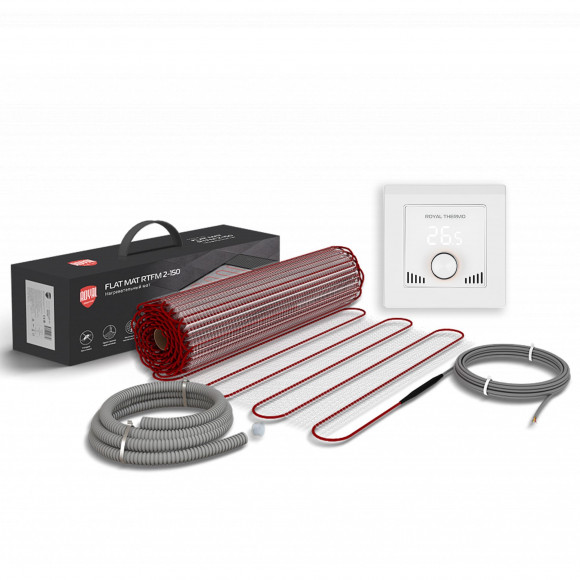 Мат нагревательный Royal Thermo Flat Mat RTFM 2-150-8 с терморегулятором RTI-16 Мат нагревательный Royal Thermo Flat Mat RTFM 2-150-8 с терморегулятором RTI-16