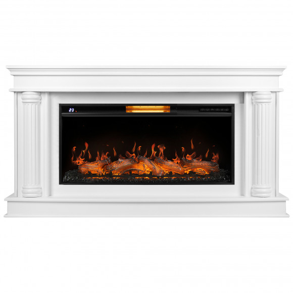 Каминокомплект: Очаг Royal Thermo Aurora RTFP/P-AR40LS, портал Olympia 42/40/36, белый