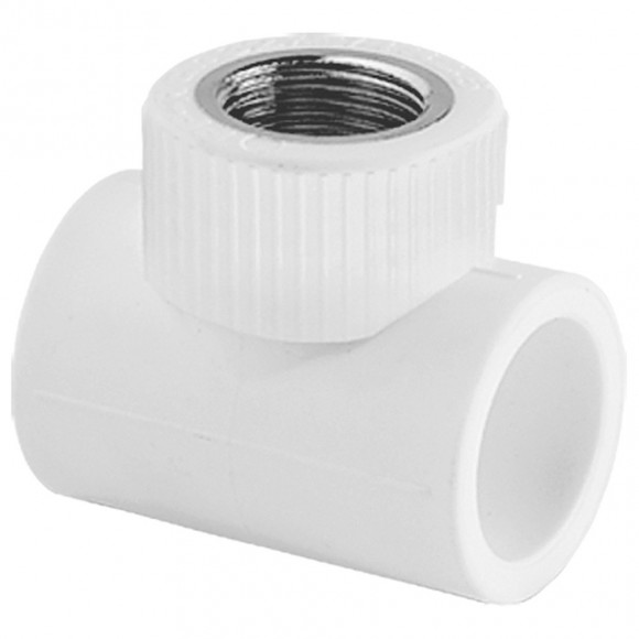 Тройник TEBO бел. PP-R комб. 25х1/2" ВР (20/100), арт. 030040305 Тройник TEBO бел. PP-R комб. 25х1/2" ВР (20/100), арт. 030040305