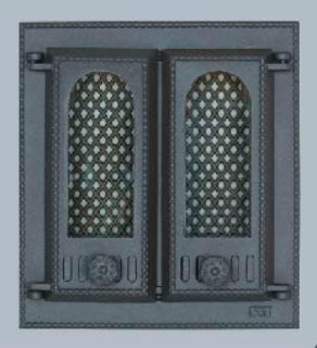 409 SVT каминная дверца со стеклом(двухстворчатая) (310х275) 