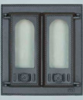 408 SVT каминная дверца со стеклом(двухстворчатая)(310х275)  