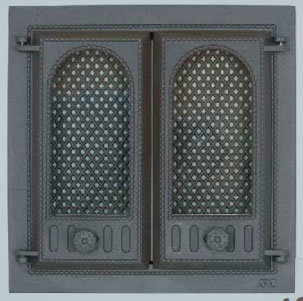 402 SVT каминная дверца со стеклом(двухстворчатая) (410х410) 