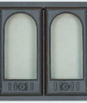 400 SVT дверца каминная двустворчатая со стеклом (500х500)    