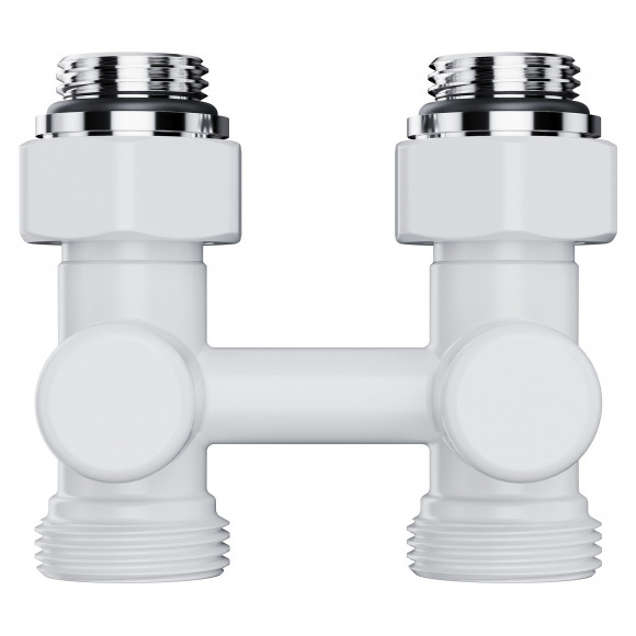Узел нижнего подключения Royal Thermo Design прямой 1/2"х3/4" EK (белый)