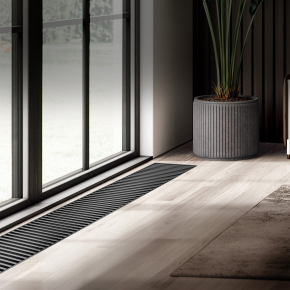 Конвектор внутрипольный Royal Thermo ATRIUM TURBO-90/300/1800-DG-U-BL Конвектор внутрипольный Royal Thermo ATRIUM TURBO-90/300/1800-DG-U-BL