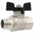 Кран VIEIR шаровый 3/4" ВВ, бабочка, никель, черный (96/12) VP220-02