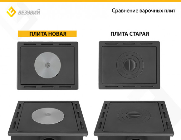 Печь-Камин ВЕЗУВИЙ ПК-01 (205) с плитой беж. 12 кВт (200 м3) Ø 150 мм Печь-Камин ВЕЗУВИЙ ПК-01 (205) с плитой беж. 12 кВт (200 м3) Ø 150 мм