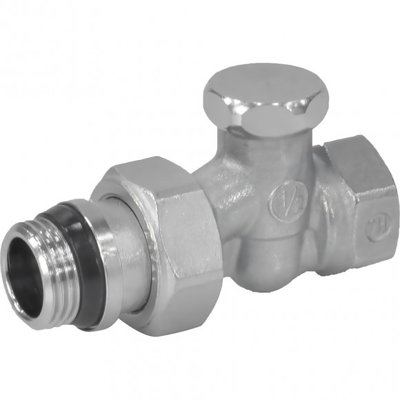 Клапан отсечной Giacomini R16TG для радиатора 1/2" ВН, прямой, Kvs-1.55м3/ч