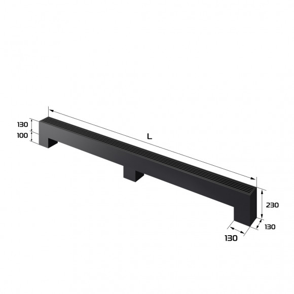 Конвектор напольный Royal Thermo STEP-130/130/2200-2-N-BL-LG-BL