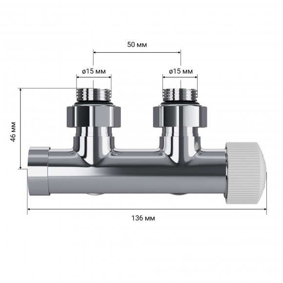 Узел нижнего подключения термостатический угловой Royal Thermo Design Pro 15мм М30х1,5 (Хром) Узел нижнего подключения термостатический угловой Royal Thermo Design Pro 15мм М30х1,5 (Хром)