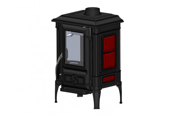 GUCHA Печь-камин чугунная ARINA - 1110 ЭМАЛЬ - DARK RED GUCHA Печь-камин чугунная ARINA - 1110 ЭМАЛЬ - DARK RED